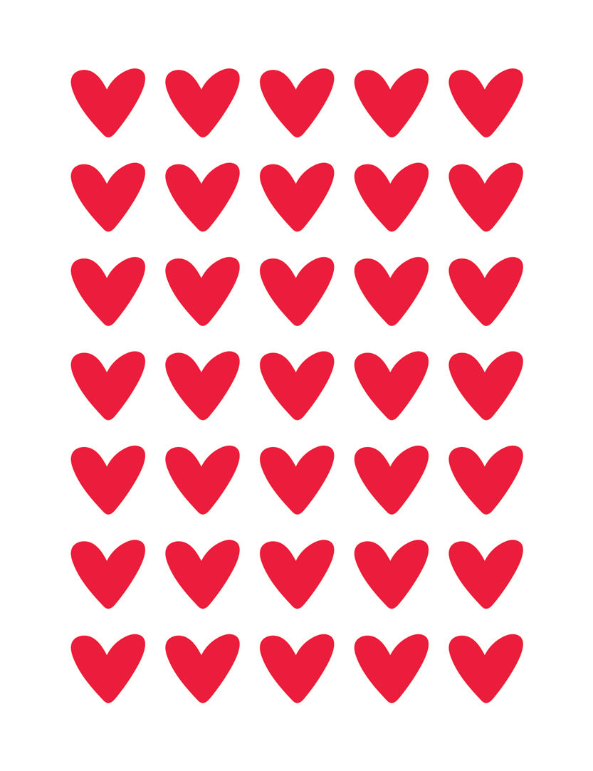 Hearts Red | All-over transfervel