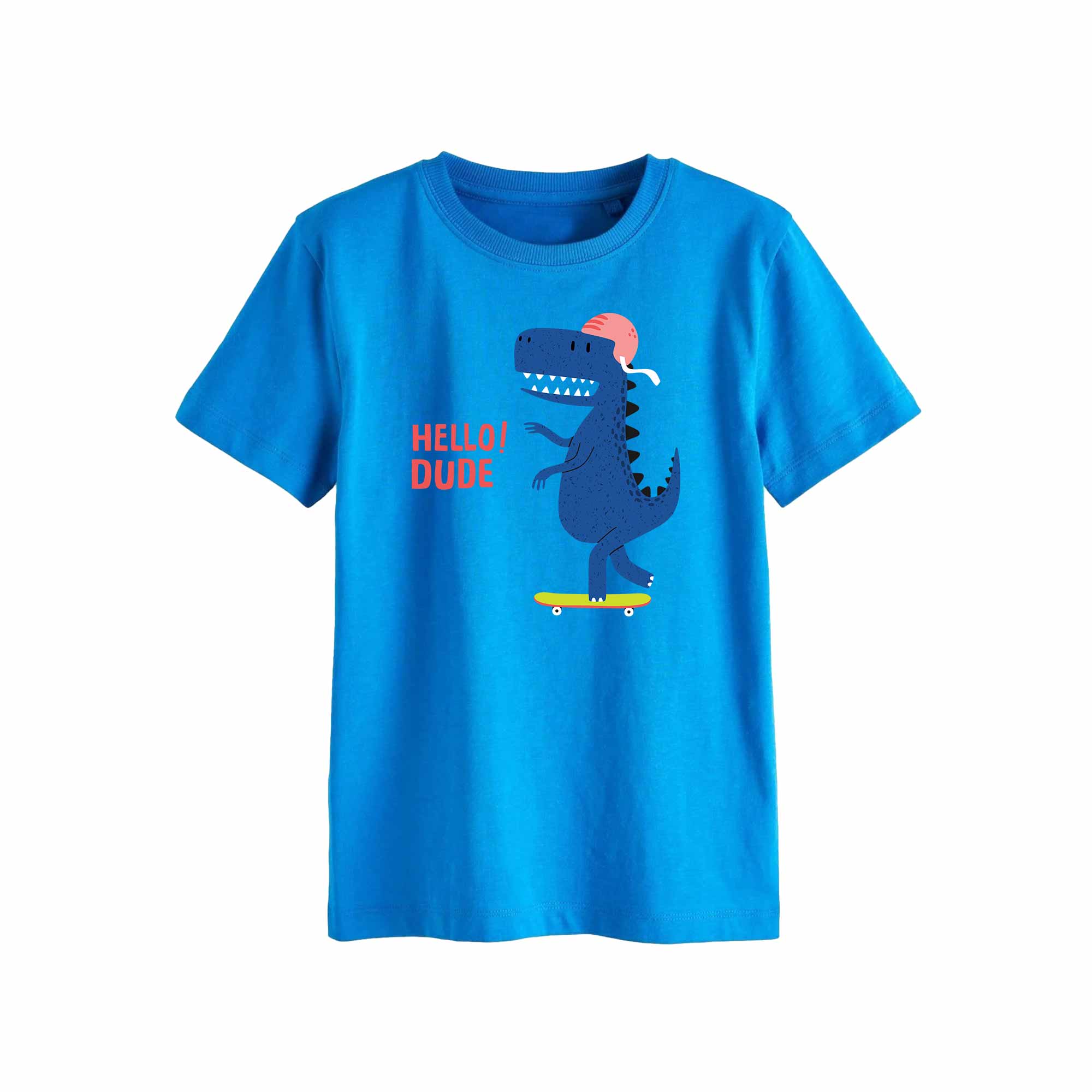 Hello Dude Blue Dino - Boys Kleding Transfers