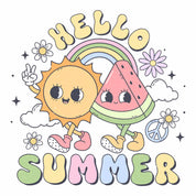 Hello Summer -  Pink Summer Kleding Transfer