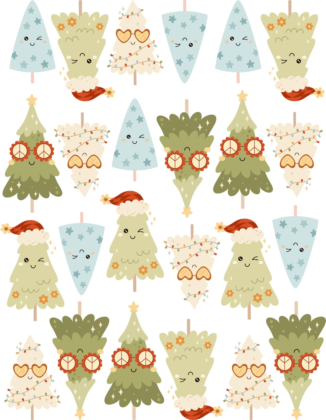 Kerstbomen Boys Groen – All-over transfervel