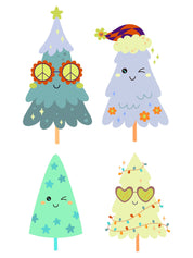 Kerstbomen Boys Blauw - Fabric Frenzy
