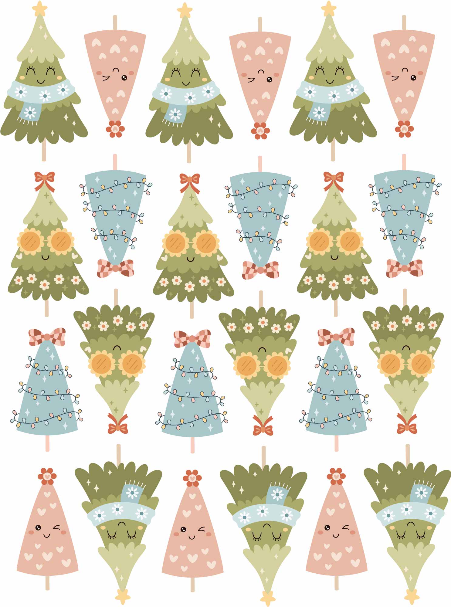 Kerstbomen Girls Groen - Fabric Frenzy