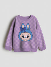 Labubu head Bold Blue | Strijktransfer