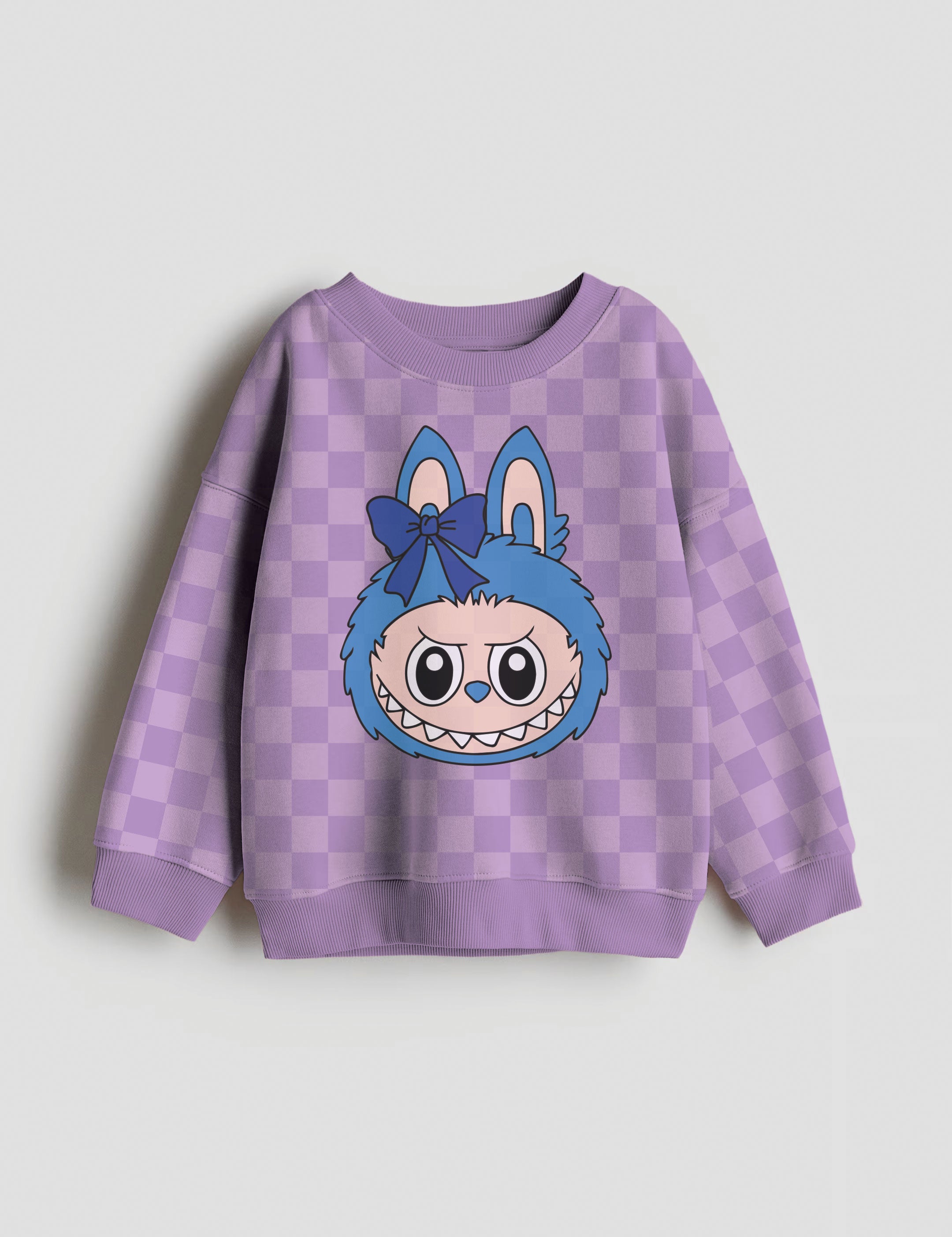 Labubu head Bold Blue | Strijktransfer