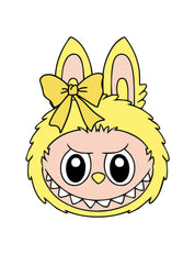 Labubu head Lemon Haze | Strijktransfer