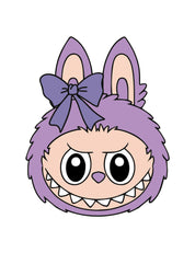 Labubu Head Lilalicious | Strijktransfer