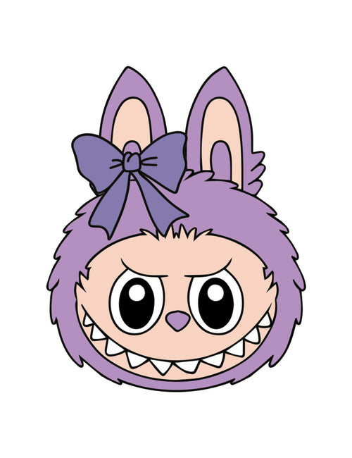 Labubu Head Lilalicious | Strijktransfer