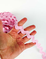 Licht roze Zigzagband 13 mm