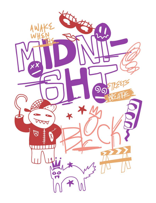 Midnight L - Urban Noise | Strijktransfer