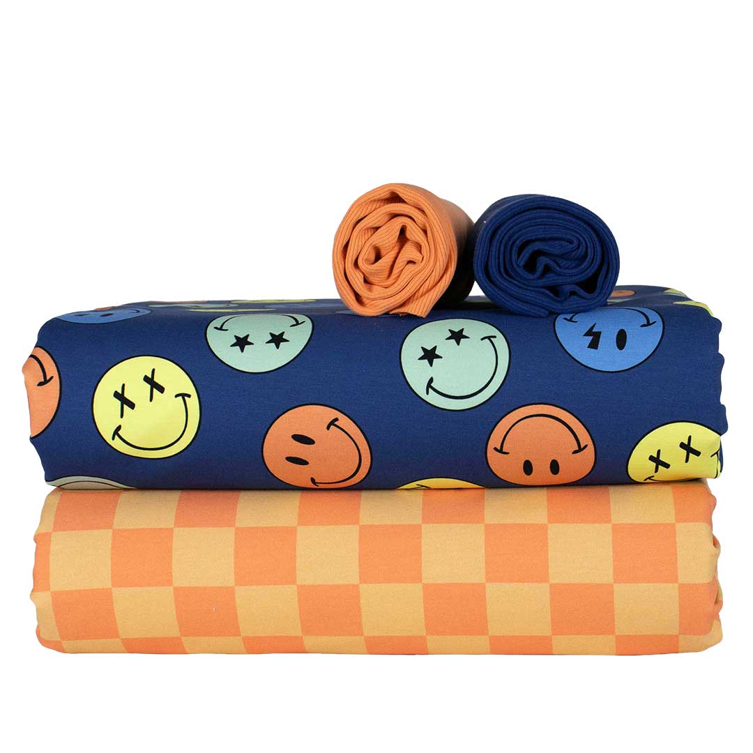 100cm Mixed Moods Blue French Terry