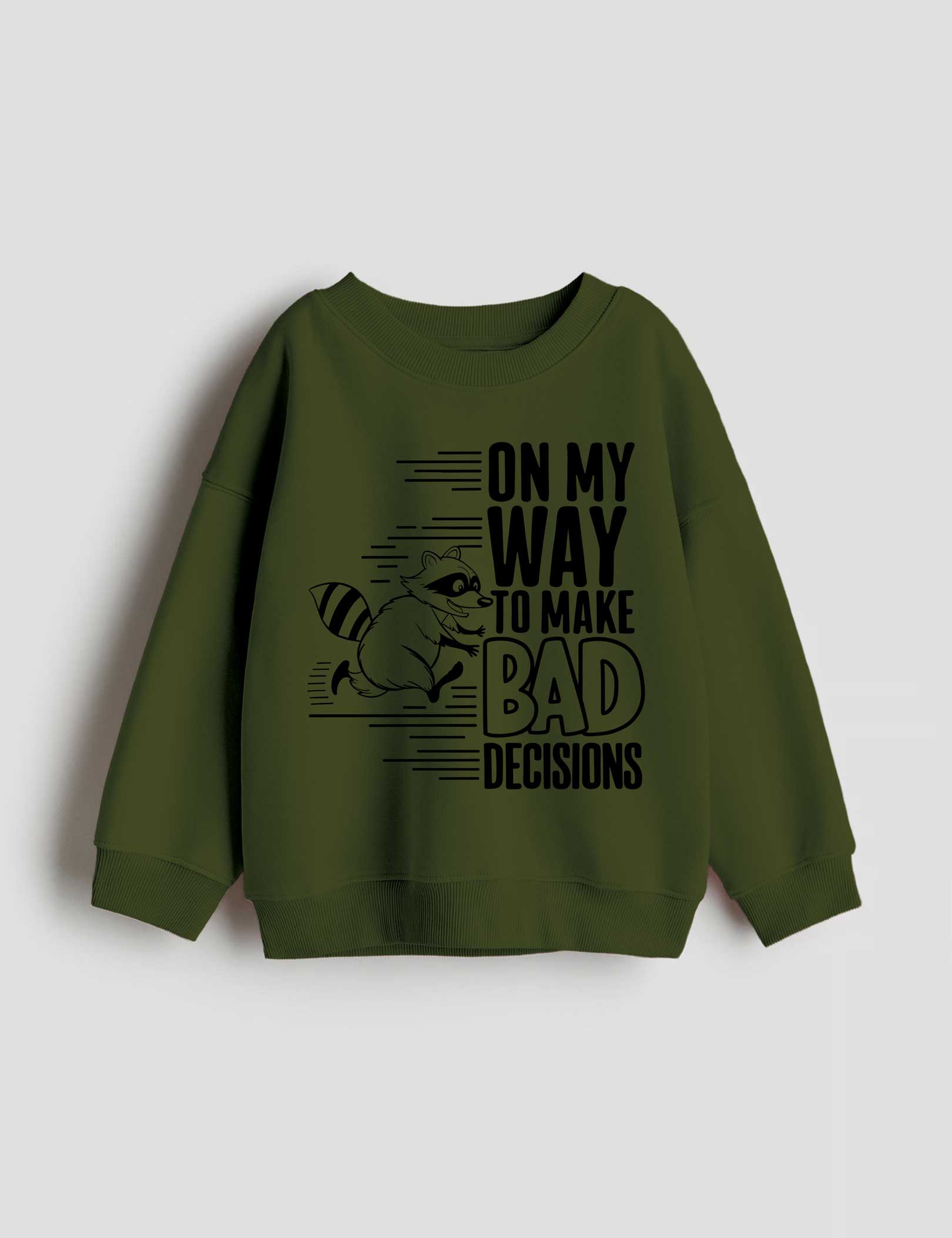 Bad Decisions Club strijktransfer op een trui – inspiratievoorbeeld