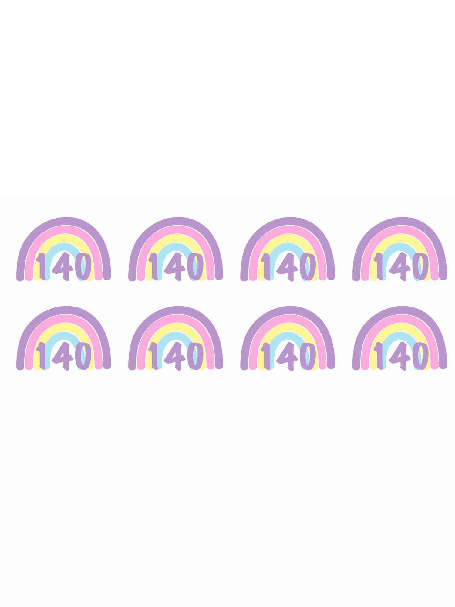 Pastel Regenboog Maatlabels