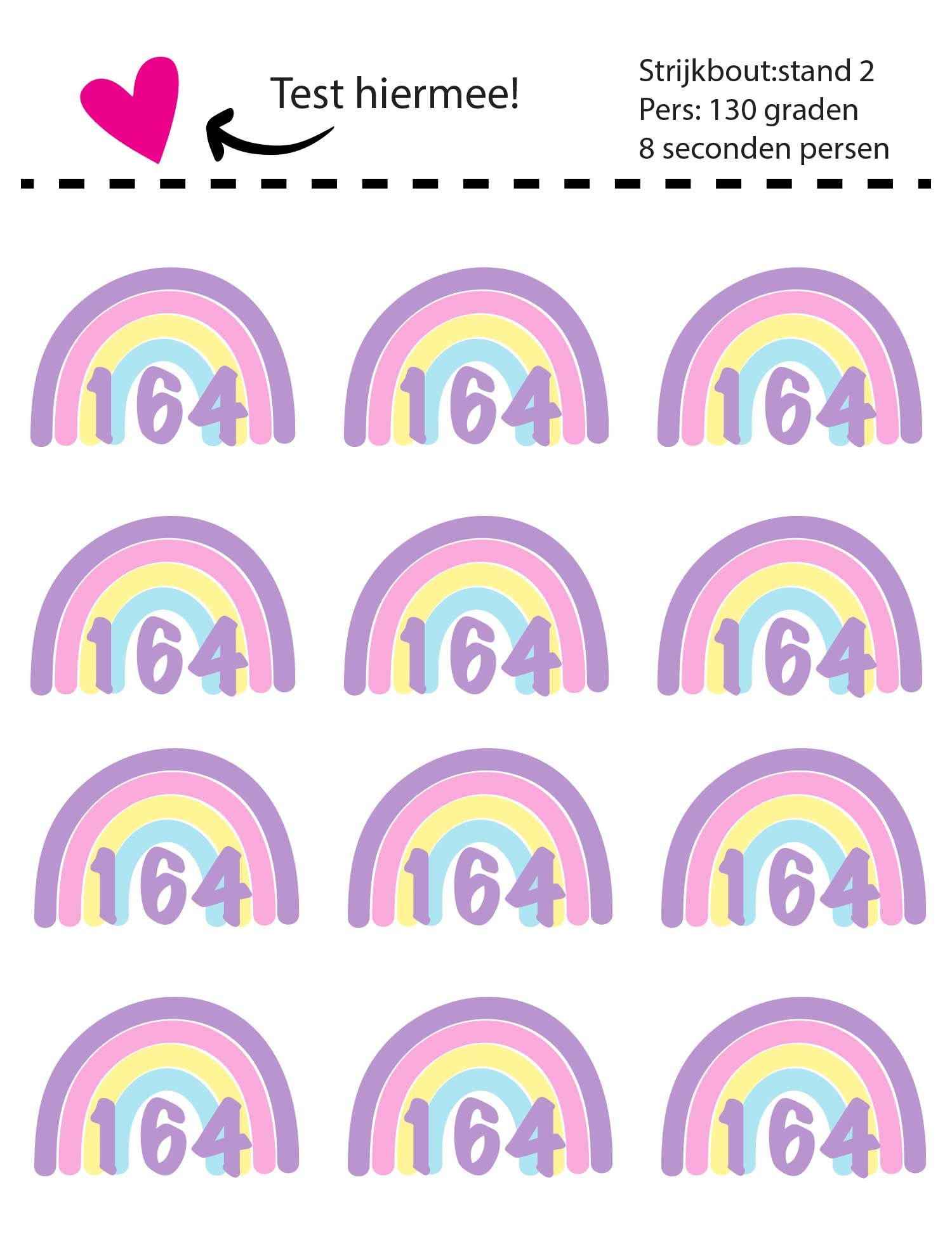 Pastell Regenbogen Größenetiketten