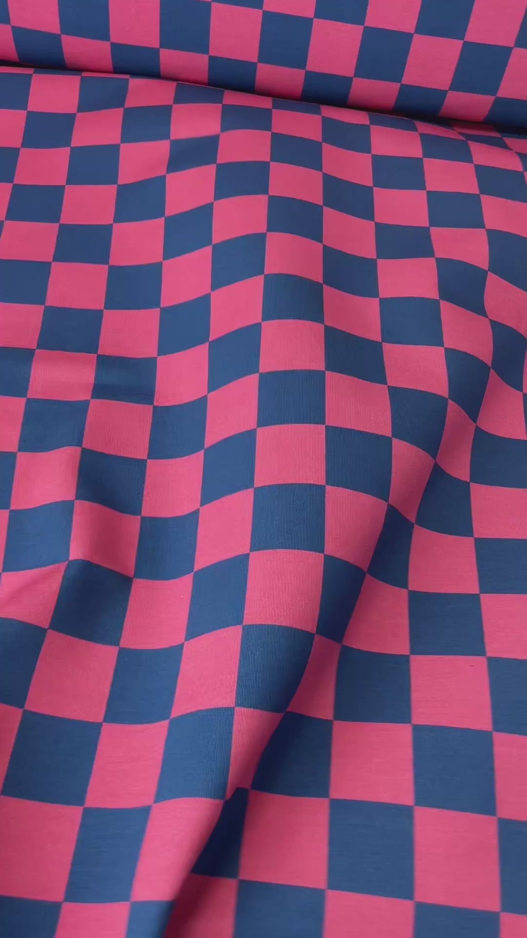 Rhino Blue & Berry Bold Check | French Terry | 170 cm breed