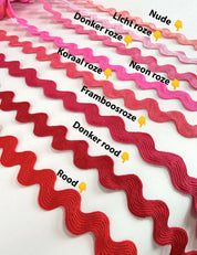 Licht roze Zigzagband 13 mm