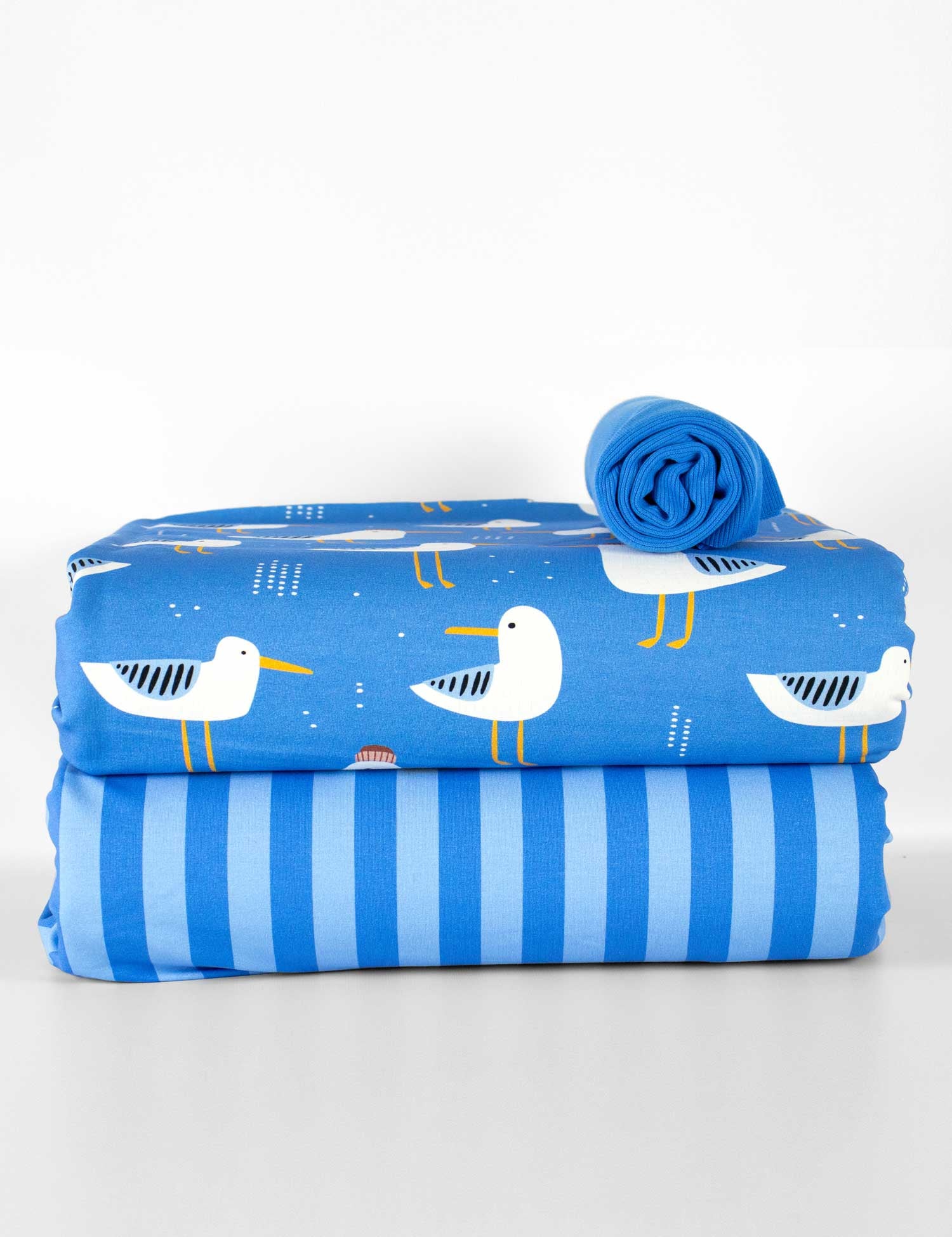 150cm Blue Stripe French Terry