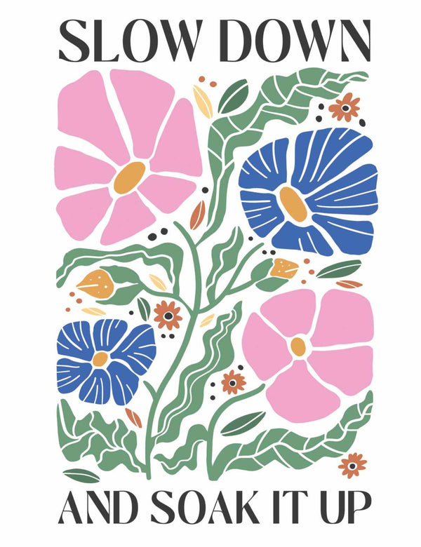 Slow Down - Floral – Strijktransfer