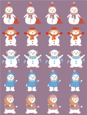 Sneeuwmannen Blauw - Fabric Frenzy