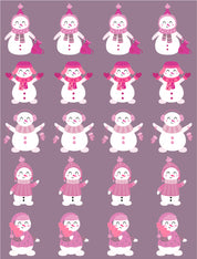 Sneeuwmannen Roze - Fabric Frenzy