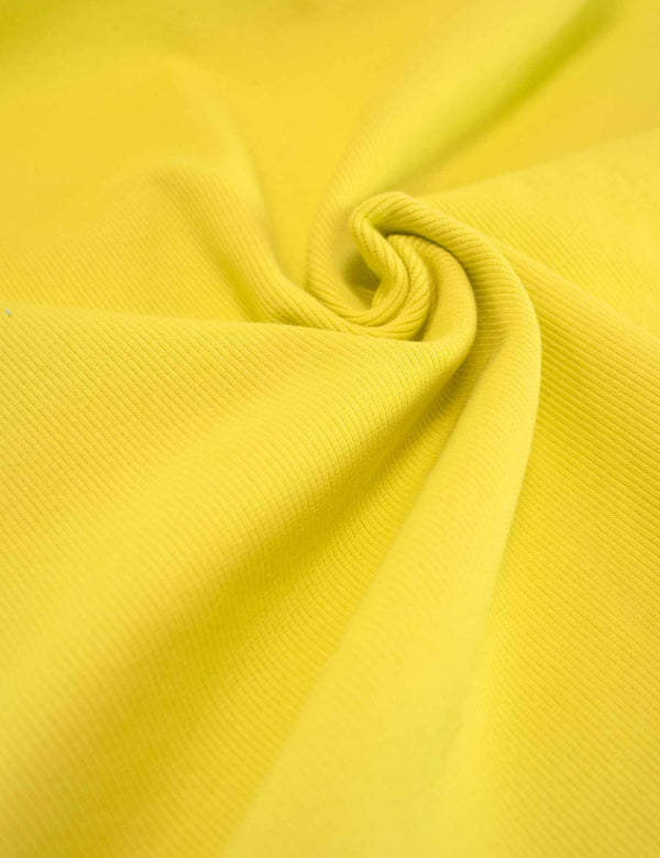 Sunny Buzz Yellow | 125cm wide | 2x1 Rib cuff fabric