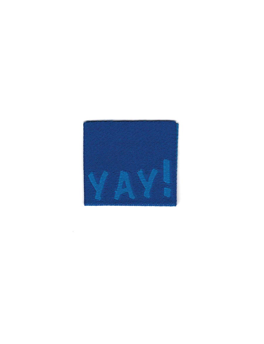 Yay! Blue – Geweven naailabel